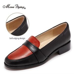 Mona Flying Black & Red leather Loafers size 8/39